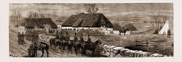 THE LAND AGITATION IN IRELAND: ERECTING A POLICE HUT AT NEW PALLAS, LIMERICK, 1881