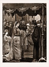 THE MARRIAGE OF MR. LEOPOLD DE ROTHSCHILD AND MDLLE. MARIE PERUGIA IN THE CENTRAL SYNAGOGUE, GREAT