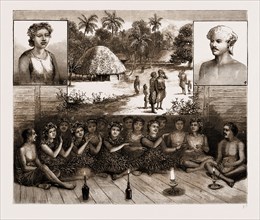 THE SAMOAN ISLANDS, 1881: 1. Leumanu, Chief of Apia. 2. Fantulia, Wife of Leumanu. 3, 4. Types of