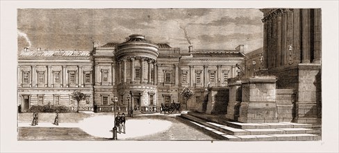 OPENING OF THE NEW WING OF UNIVERSITY COLLEGE, LONDON, UK, 1881: VIEW OF THE NEW BUILDINGS