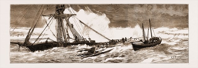 THE WRECK OF THE "INDIAN CHIEF": THE RAMSGATE LIFEBOAT RESCUING THE SURVIVORS, 1881