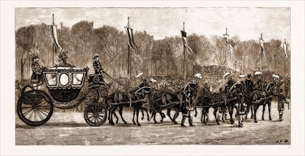 THE ROYAL WEDDING IN BERLIN, GERMANY, 1881: THE BRIDE'S STATE CARRIAGE