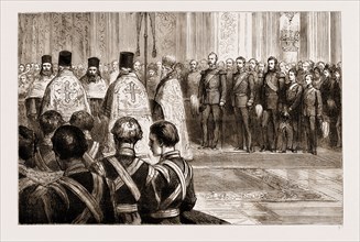 THE LATE CZAR ALEXANDER II.: TE DEUM IN THE IMPERIAL CHAPEL AFTER THE FAILURE OF THE ATTEMPT TO