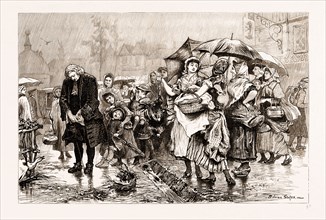 DR. JOHNSON'S PENANCE, FROM THE PICTURE BY ADRIAN STOKES, EXHIBITED AT THE ROYAL ACADEMY, UK, 1881