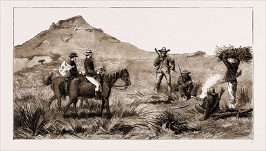 THE RECENT RISING IN THE TRANSVAAL, SOUTH AFRICA, 1881: A FLAG OF TRUCE, AN ARTIST ON HIS WAY TO