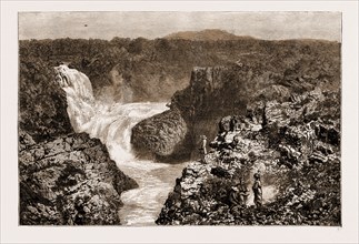 THE PAULO AFFONSO FALLS, SAN FRANCISCO RIVER, BRAZIL, 1881: THE LOWEST FALL ON THE SOUTH SHORE,