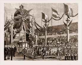 THE ROYAL WEDDING IN AUSTRIA: STATE ENTRY OF THE PRINCESS STEPHANIE INTO VIENNA, 1881: THE