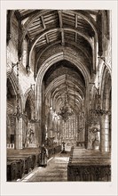 INTERIOR OF ST. NICHOLAS CHURCH, NEWCASTLE, UK, 1881