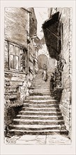 NEWCASTLE, UK, 1881: STAIRS, CASTLE GARTH