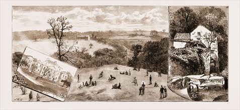 NEWCASTLE, UK, 1881: ELSWICK PARK, SCULPTURE GALLERY, ARMSTRONG PARK, OLD MILL, JESMOND DENE