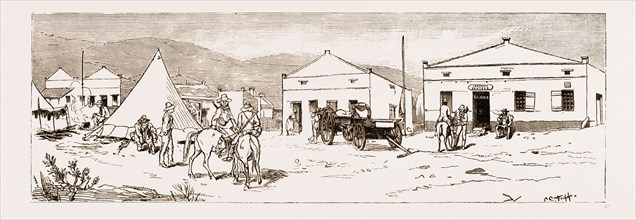 THE REVOLT IN THE TRANSVAAL, SOUTH AFRICA, 1881: OFFICES OF THE BOER LANDROST, HEIDELBERG