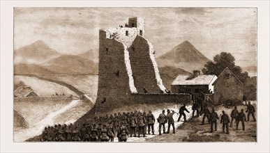 THE LAND AGITATION IN IRELAND, 1881: STORMING CASTLETOWN CASTLE AT NEW PALLAS, LIMERICK