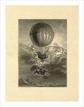 French balloonist Jacques Alexandre César Charles receiving a wreath from Apollo, while cherubs and