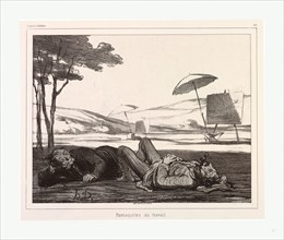 Honore Daumier, 1808 1879, Paysagistes au travail, landscape painters at work, French, 1808 - 1879,