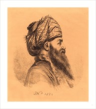 Baron Dominique Vivant Denon (French, 1747  1825 ), Profile Head of Oriental in Turban, 1820,