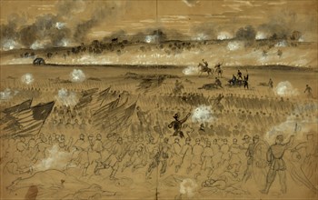 Genl. Humphreys charging at the head of his division after sunset of the 13th Dec, 1862 December