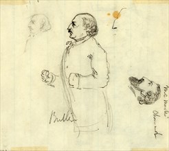 Benjamin Butler, between 1860 and 1865, drawing on white lined paper pencil, 13.0 x 11.3 cm.