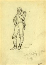 Captain Craig of Flints staff, 1863, drawing on cream paper pencil, 13.7 x 9.5 cm. (sheet),