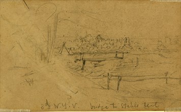 Encampment of 8th New York Volunteers, 1861, drawing, 1862-1865, by Alfred R Waud, 1828-1891, an