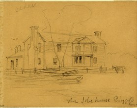 The Jobe house. Ringgold, Ga, 1864, drawing, 1862-1865, by Alfred R Waud, 1828-1891, an american