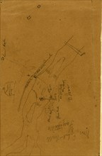 Map of battlefield, 1865 March 11, drawing, 1862-1865, by Alfred R Waud, 1828-1891, an american