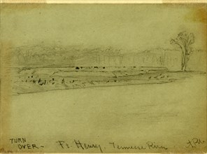 Ft. Henry. Tennessee River, 1862 ca. January-March, drawing, 1862-1865, by Alfred R Waud,