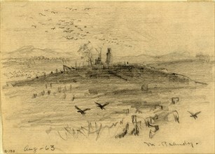 Nr. Brandy, 1863 August, drawing, 1862-1865, by Alfred R Waud, 1828-1891, an american artist famous