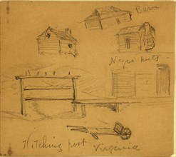 Hitching post, Virginia, 1860-1865, drawing, 1862-1865, by Alfred R Waud, 1828-1891, an american