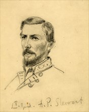 Lt. Genl. A.P. Stewart, 1864-1865, drawing, 1862-1865, by Alfred R Waud, 1828-1891, an american