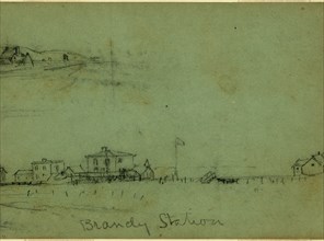 Brandy Station, 1863 ca. June 9, drawing, 1862-1865, by Alfred R Waud, 1828-1891, an american