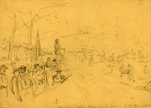 Wounded taken from out the fire, left of Kennesaw, ca. 1864 June 27, drawing, 1862-1865, by Alfred