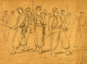 Elsworths Chicago Zouaves, 1861, drawing, 1862-1865, by Alfred R Waud, 1828-1891, an american