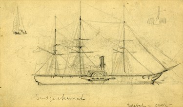 Susquehannah, between 1860 and 1865, drawing on cream paper pencil, 10.3 x 18.1 cm. (sheet),