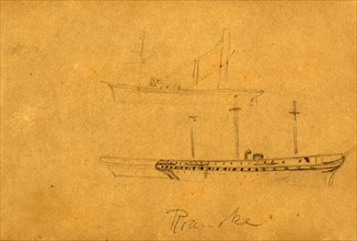 Roanoke, between 1860 and 1865, drawing on light brown paper pencil, 10.3 x 15.5 cm. (sheet),
