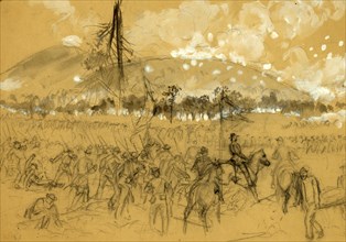 General Sherman at the Battle of Kennesaw Mountain, Ga, 1864 ca. June 27, drawing, 1862-1865, by