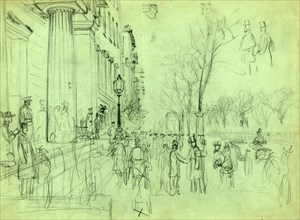 Richmond street scene, 1865 ca. April, drawing, 1862-1865, by Alfred R Waud, 1828-1891, an american