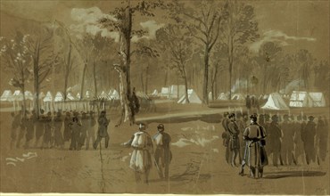 Camp of the second Connecticut regiment at Washington, in a grove on the north side of the city-