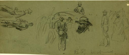 Rebs prisoners, drawing, 1862-1865, by Alfred R Waud, 1828-1891, an american artist famous for his
