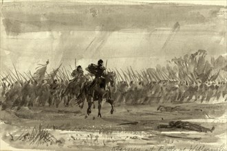 Kearney at Battle of Williamsburg, drawing, 1862-1865, by Alfred R Waud, 1828-1891, an american