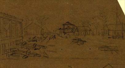 Army camp, drawing, 1862-1865, by Alfred R Waud, 1828-1891, an american artist famous for his