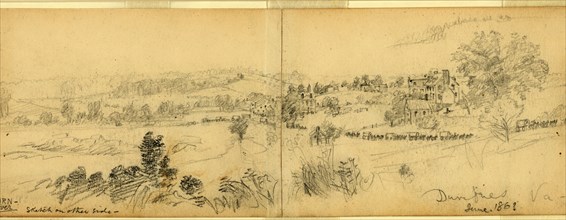 Dumfries, Va., June 1863, drawing, 1862-1865, by Alfred R Waud, 1828-1891, an american artist
