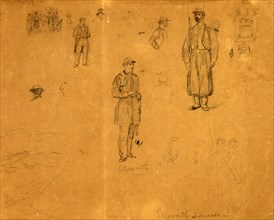 Ellsworth Zouaves, drawing, 1862-1865, by Alfred R Waud, 1828-1891, an american artist famous for