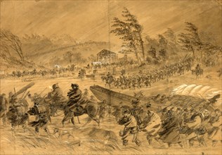 Winter Campaigning. The Army of the Potomac on the move. Sketched near Falmouth--Jan. 21st,