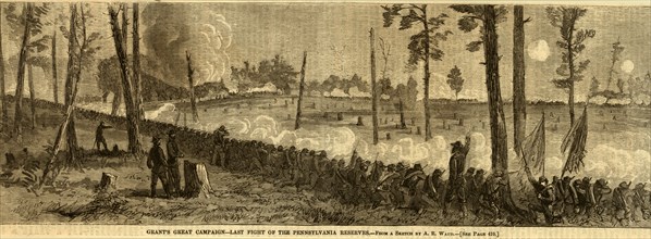 Last fight of the Pennsylvania Reserves before the expiration of their term of service, drawing,