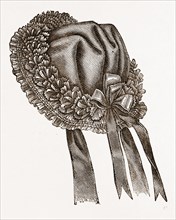 BACK VIEW OF BABY'S BONNET, 19th CENTURY  FASHION