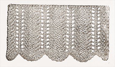 BORDER FOR STCCKINGS, NEEDLEWORK, 19th CENTURY EMBROIDERY