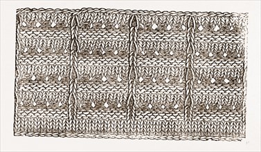 BORDER FOR STOCKINGS, NEEDLEWORK, 19th CENTURY EMBROIDERY