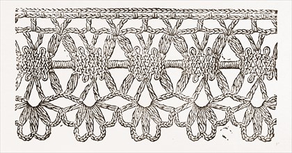 LACE EDGING, NEEDLEWORK, 19th CENTURY EMBROIDERY