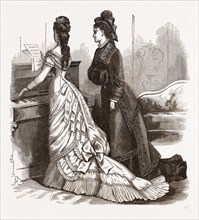 BALL AND WALKING TOILETTES, 19th Century Fashion