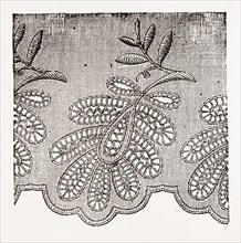 EMBROIDERED EDGING FOR UNDERLINEN, NEEDLEWORK, 19th CENTURY EMBROIDERY